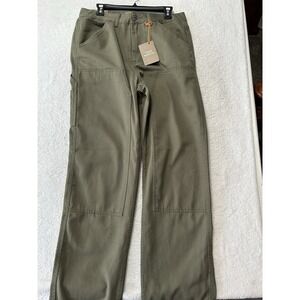 True North Men's 32 x 32 Cotton Blend Green Loose Carpenter Pants (F5)